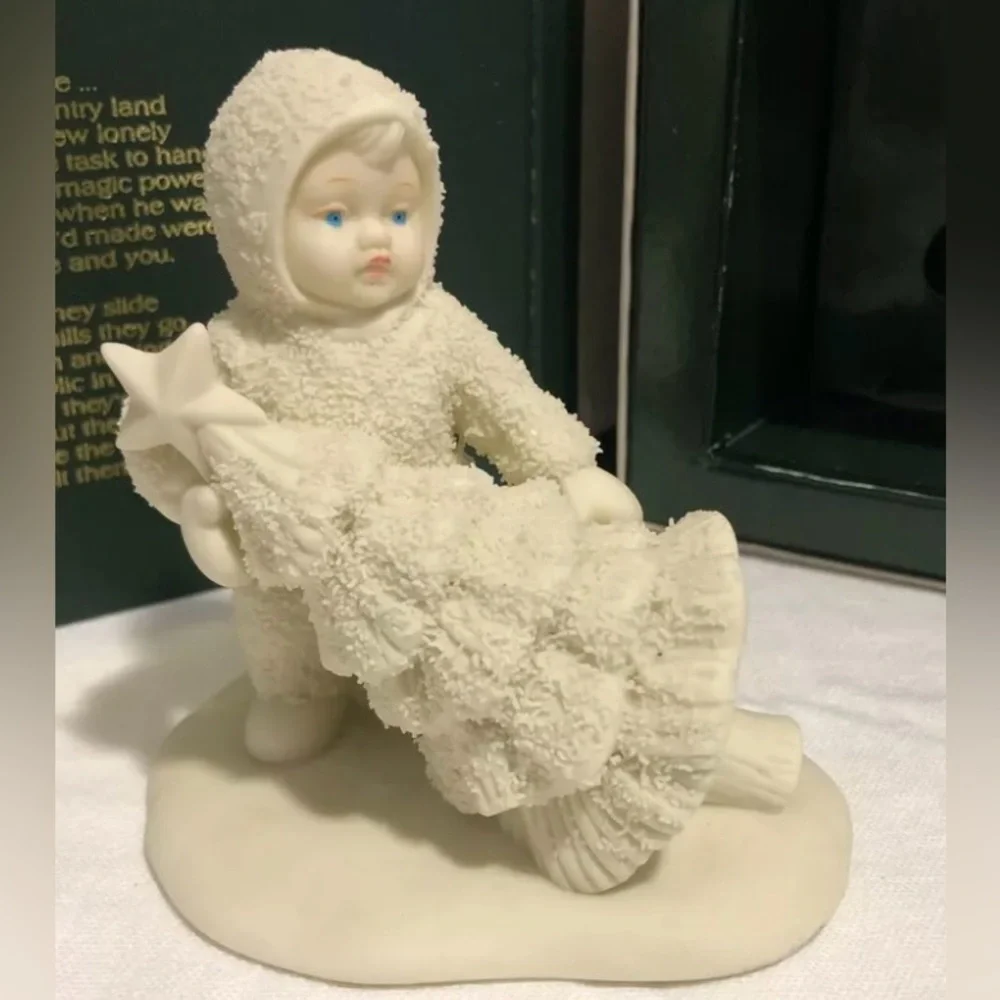 Vtg Dept 56 Snowbabies I'll Put Up The Tree Figurine in Original‎ Box 6800-4